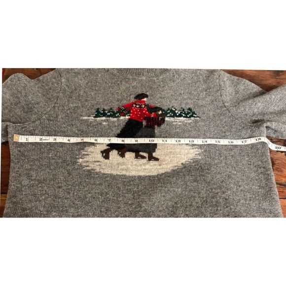 VTG Lauren Ralph Lauren LambsWool Sweater Turtleneck Ice Skaters Gray Sz S P - Picture 8 of 9